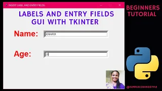 How To Create Labels and Entry Fields With Tkinter BEGINNERS TUTORIAL