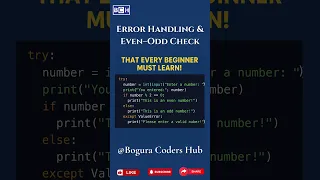 How To Start Python Python Beginners Must Learn This Simple Error Handling Even Odd Check