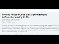 Finding Missed Code Size Optimizations in Compilers using LLMs