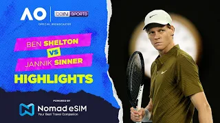 ben shelton vs jannik sinner match highlights australian open 2026