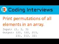 Print Permutations of elements of an array with no duplicates