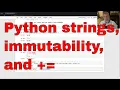 Python strings immutability and