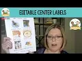 Editable Center Labels in Preschool
