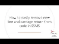 SQL Tips remove carriage returns and new lines in SSMS
