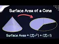 Surface Area of a Cone - Visual Explanation and Example Mastering Geometry