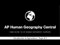 Introduction to Agriculture - AP Human Geography