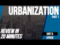 Urbanization Part 1 AP Human Geography Unit 6 Review in 20 minutes