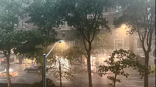 INTENSE SUMMER THUNDERSTORM ROLLING OVER NEW YORK CITY YESTERDAY AFTERNOON
