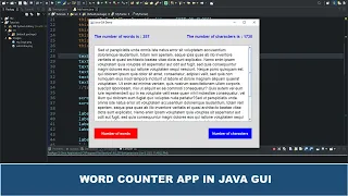 Java GUI Tutorial - Word Counter App In Java GUI Using JTextArea Class JScrollPane And linewrap