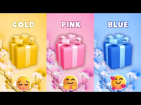 Download MP3 🔥Choose your gift 🤩, 3 gift box challenge, Gold Pink Blue #giftboxchallenge #giftbox #wouldyourather