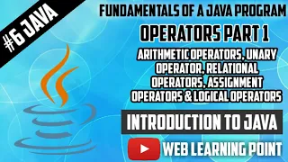 Java Operators in Java Part 1 Class 8th ICSE Board
