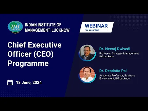 Online Webinar on IIM Lucknow’s Chief Executive Officer (CEO) Programme