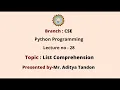 Python Programming List Comprehension AKTU Digital Education