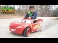 Goo Goo Gaga Unboxing LIGHTNING MCQUEEN Power Wheels ride on Cars Learn Colors with Goo Goo Colors