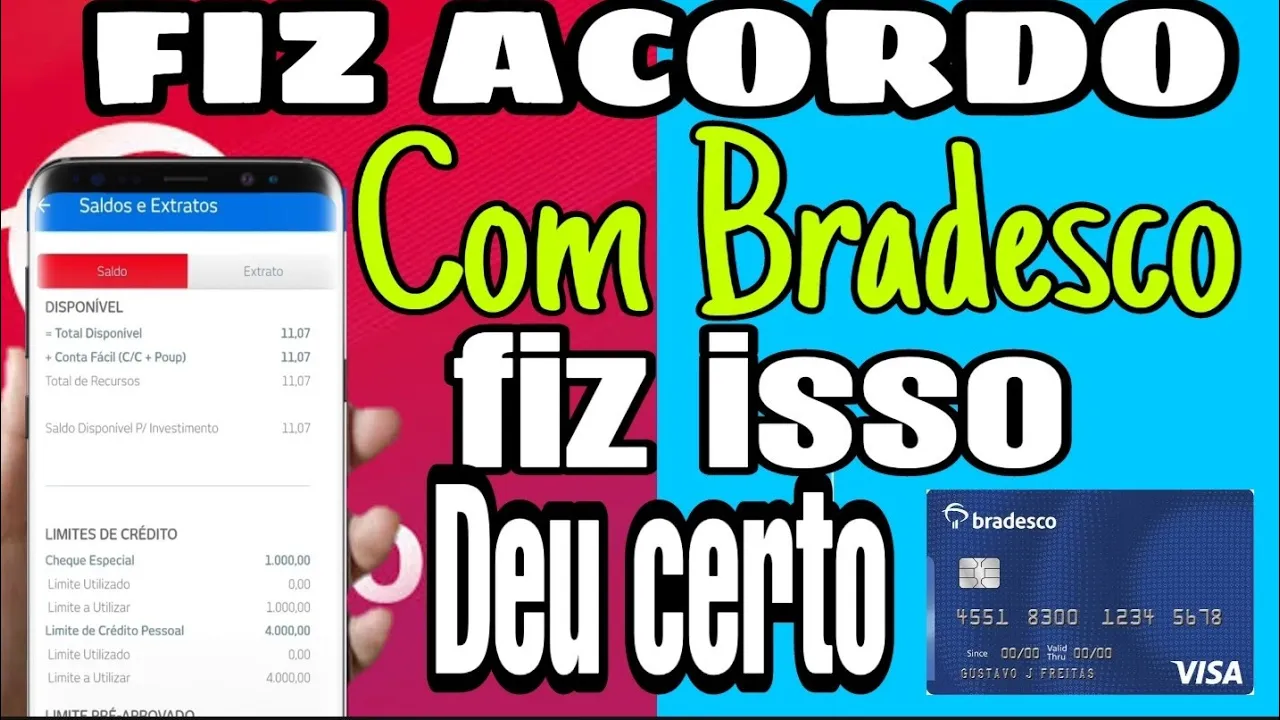 Fiz Acordo Com Banco Bradesco  Consegui Ter Cartão de crédito Financiamento pre aprovado