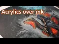 Pen Paper RPG - How to paint The Hellhound concept using acrylics and coloured pencils