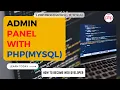 PHP Project Day 10 Admin Panel Backend in php with database php mysql Learn PHP Nepal