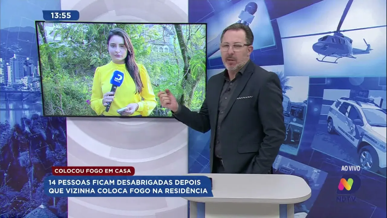 14 pessoas ficam desabrigadas depois que vizinha coloca fogo na residência