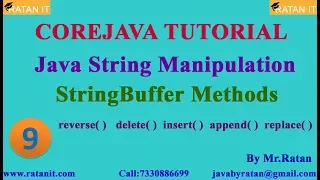 Core Java Tutorial String Manipulation -9 String Buffer Methods By Ratan Sir