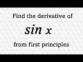 Derivative of sin x from First Principles