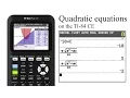 Solving Quadratic equations on the TI-84 CE numerically
