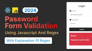 Javascript Tutorial Password Form Validation in Javascript React using Regex for Login Form