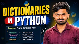 Dictionaries In Python with Real Life Examples telugu series methods easy to understand
