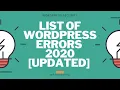 40 Common WordPress Errors Issues - Troubleshooting Guide 2021