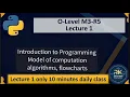 O-Level M3 R5 Introduction toProgramming chapter 1 pythonlanguage Lecture 1