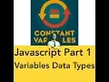 Javascript Tutorial Part 1 Variables and Data Types