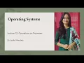 Operating Systems Lecture Operations on Processes