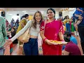 Foreigners visit an INDIAN TEMPLE FULLY VEGETARIAN FOOD