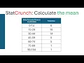 StatCrunch Find the Mean from a Frequency Distribution Table