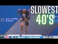Slowest 40 Yard Dashes by Each Position