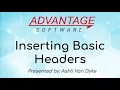 Inserting Basic Headers