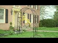 Metal Arched Garden Arbor with Tree of Life Design