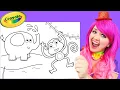 Coloring Zoo Animals Monkey Elephant Giraffe Markers