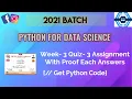 Python For Data Science Week 3 Answers 2021 NPTEL