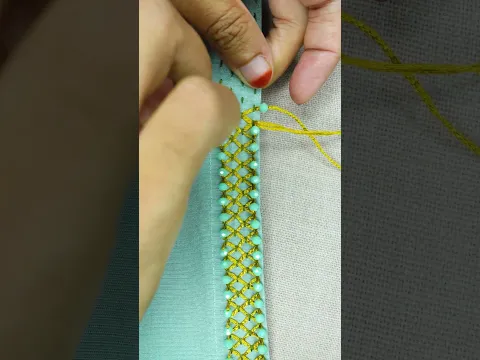Traditional hasia border hand embroidery #embroidery #loopstitch #sewing #beginnersstitch #crochet