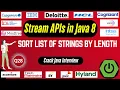 Java 8 Stream API Interview Questions Sort List of Strings by Length from List using Stream API