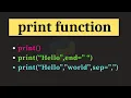 Print Function in Python Programming Output Function