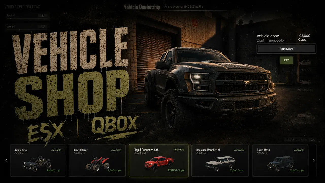 VEHICLE SHOP (ESCROW)