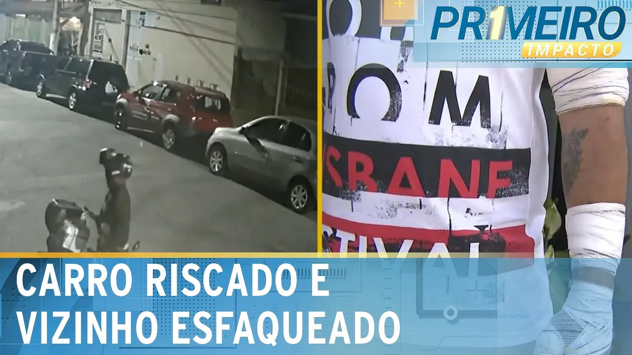 SP: Homem é esfaqueado por vizinho após brigas e carro riscado | Primeiro Impacto (15/11/23)