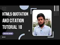 HTML Tutorial for Beginners HTML5 Quotation and citation Bangla Tutorial 10