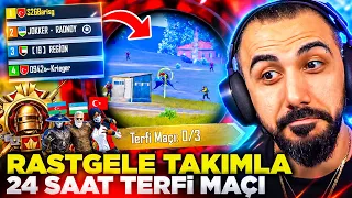 RASTGELE TAKIMLARLA TÜM TERFİ MAÇLARIMI OYNADIM!! (MİKROFONU KIRDIM!) - PUBG Mobile