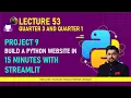 build a python website in 15 minutes with streamlit