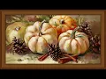 4K Vintage Pumpkin Painting Cozy Fall Art with Warm Colors Frame TV Art