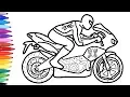 Spiderman Motorcycle Coloring Pages Superheroes Motorbike Bike Coloring for Kids