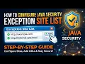 How to Configure Java Security - Exception Site List