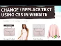 How to Change Replace Text using CSS in Website Php WordPress Html